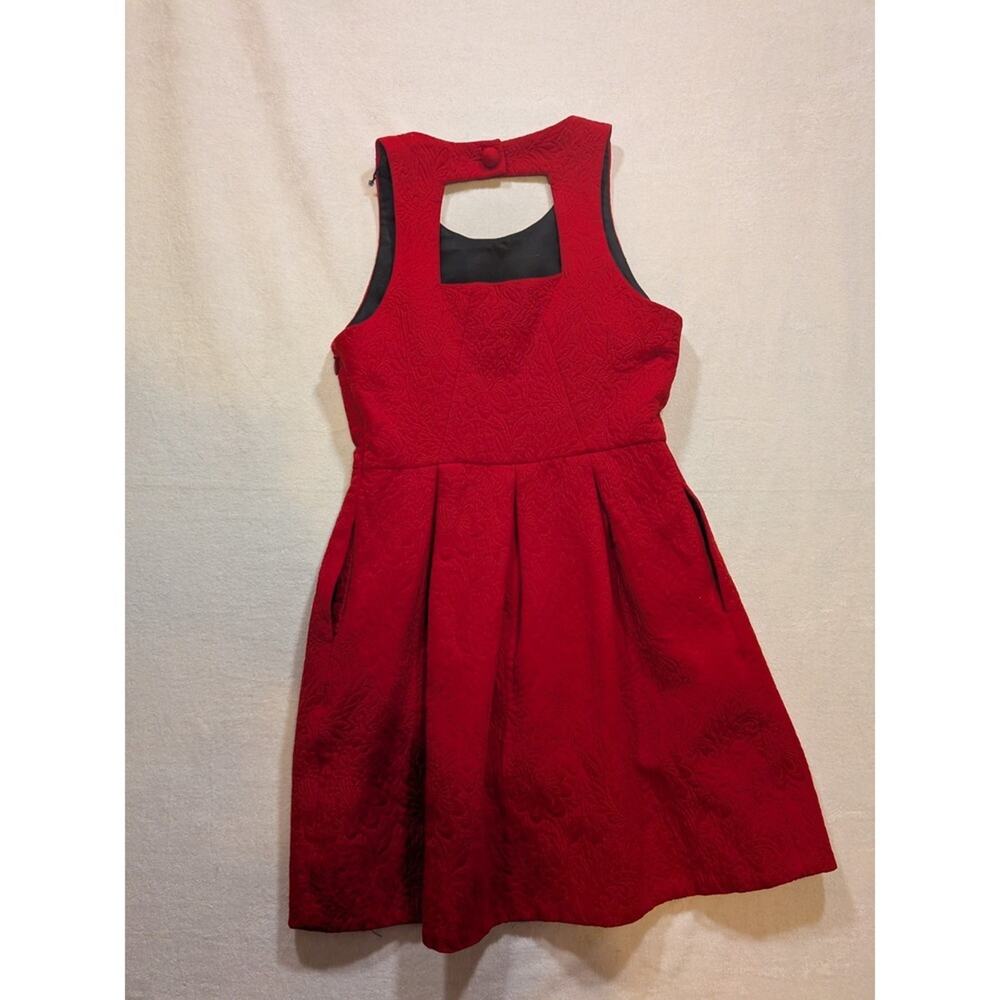 anthropologie moulinette soeurs red holiday dress size 4 - Picture 9 of 9